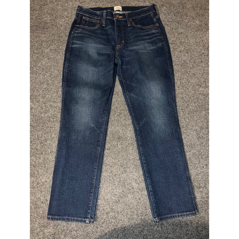 J.Crew Vintage Straight Jeans Dark Wash Blue Denim Size 29 High Rise Classic